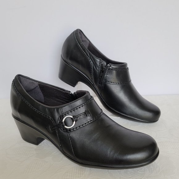 CLARKS Genette Curve Leather Slip-On Shoes- Black color- Women's Size 9.5M - Picture 4 of 13